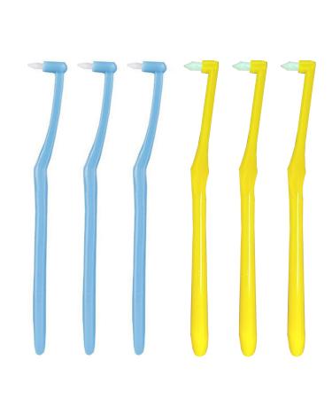 6 pieces of inserted raven incorporation toothbrush Tufted brush soft tufted toothbrush individual tooth spacing brush simple dental brush for orthodontic toothbrushes