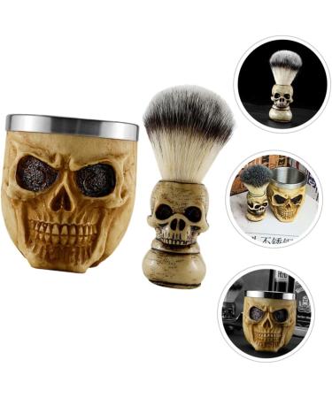 Villcase Men s Suit Stationery Box Set | Desk Organizer with Pen Holder Shaving Brush & Razor Holder - Portable Nylon Hairbrush & Skull Design - Buy Online on GoSupps.com