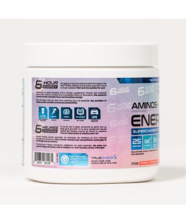 Amino+Energy6-6-Hour Energy Supplement with Amino Acids Vitamins Minerals and Stimulants - Boost Focus and Energy - (Tropical Orange) - Buy Online on GoSupps.com