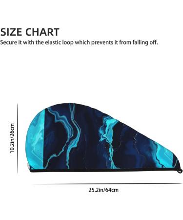 Hair Towel Wrap - Quick Drying Turban with Button | Blue Marble & Gold - Perfect for All Hair Types - Buy Online on GoSupps.com