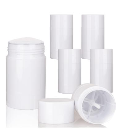 COSIDEA 4pcs White Round empty 50g / 1.67OZ deodorant containers Bottom Filling large twist up tubes for hair wax chapstick tube 50g/1.67oz White