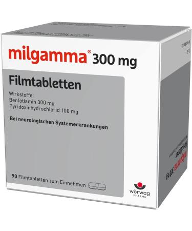 Buy Milgamma 300 mg Vitamin B1 & Benfotiamin Tablets | 90 Film-Coated Tablets for Optimal Health | International Shipping Available - Buy Online on GoSupps.com