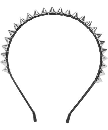 Fuhoghto Silver Metal Stud Rivet Spike Headband Hair Head Band Aliceband Punk Girl - Buy Online on GoSupps.com