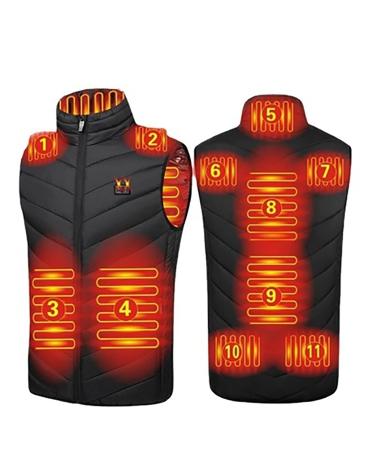Heated Vest USB Electric Heated Vest Heated Jacket Winter Vest for Outdoor Motorcycle Camping Fishing Skiing X-Large Black