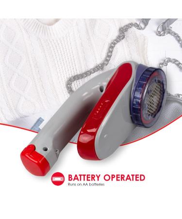 Buy Large Battery Operated Portable Lint Remover - Fabric Shaver with Comfort Handle Grey | Best for Clothes & Upholstery - Buy Online on GoSupps.com
