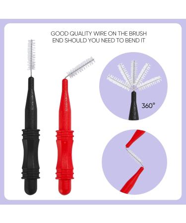 Libeauty Microbrush Set - 6 Eyelash Brushes with Caps & Eyebrow Brush for Flawless Lashes & Brows | Black | International Shipping Available - Buy Online on GoSupps.com