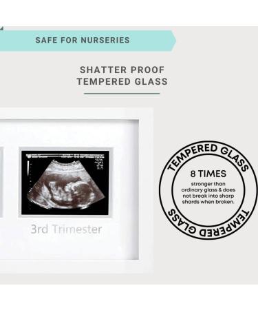 BabySquad Trimester Photo Frame 16.5 x 6.5 Inches - Extra Large Size with Matte Insert, Sawtooth Hanger, Kickstand Stand - Ideal for Ultrasound and Sonogram Progression Photos - Buy Online on GoSupps.com