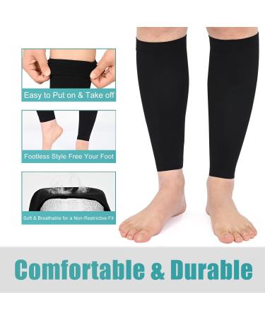 Evolyline 20-30 mmHg Graduated Calf Compression Sleeves for Women & Men Medical Footless Compression Socks for Calf Support Compression Calf Sleeves for Shin Splint Varicose Vein Edema Recovery Black XXL - Buy Online on GoSupps.com