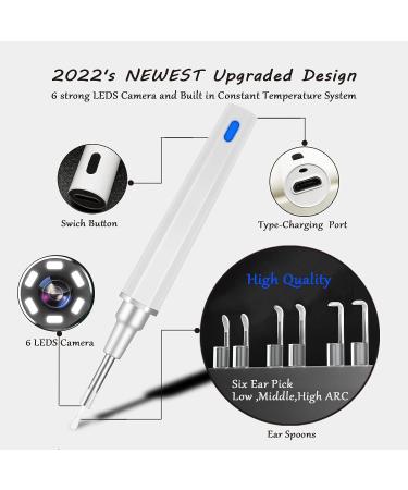 1296P HD Ear Wax Removal Tool with Light & Camera - Earwax Removal Kit for iPhone, iPad, Android Phones - 6 Ear Picks Included | White - Buy Online on GoSupps.com