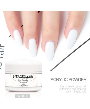 PEACECOLOR 3PC 8G White Acrylic Powder Set Professional for Quick Acrylic Nail Extension Acrylic Nail Kit Long-Lasting Nail Carving No Nail Lamp Needed DIY Nail Art at Home Gifts for Women Girls XA-47 - Buy Online on GoSupps.com