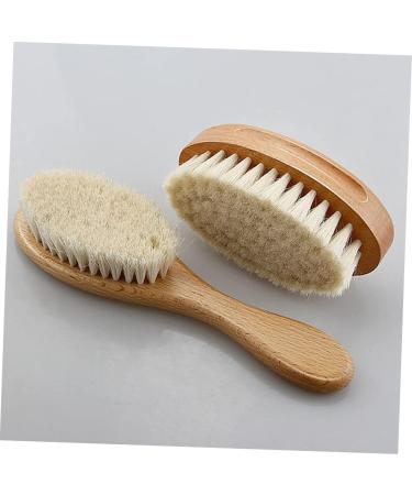 DOITOOL Natural Wooden Hair Teasing Comb | Baby Hair Brush Set for Newborns | Travel Friendly | Shower & Massage Brush | White 18x5cm - Buy Online on GoSupps.com