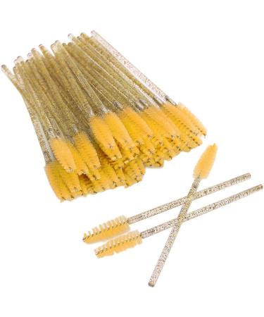 Disposable Eyelash Brushes 50 Pieces Nylon Make-up Brushes Mascara Sticks Eyelashes Eyebrows Disposable Portable Brush (Yellow) - Buy Online on GoSupps.com