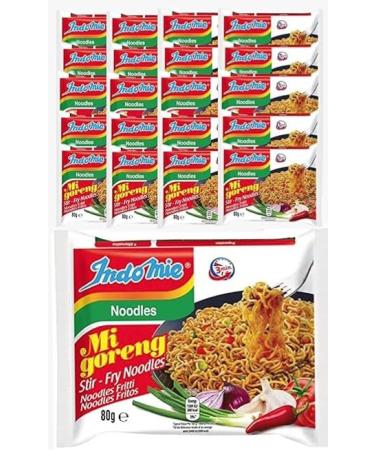 Indomie Mi Goreng Stir-Fry Noodles - Original Flavor 80g (Pack of 20) | Authentic Indonesian Instant Noodles | Versatile Meal Option | Ready in 3 Minutes - Buy Online on GoSupps.com