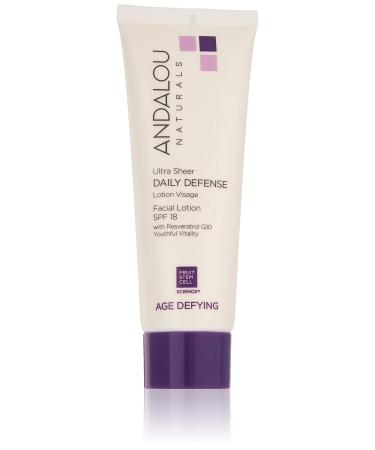 Andalou Naturals Ultra Sheer Daily Defense Facial Lotion SPF 18 2.7 Oz(Pack of 6)