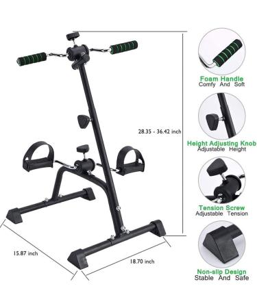 Adjustable Pedal Exerciser for Seniors - Hand, Arm, Leg & Knee Peddler Fitness Equipment - Home Exercise Bike for Total Body Workout - with Gift Box - Buy Online on GoSupps.com