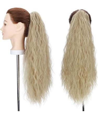 24" Long Ponytail Extensions Yaki Synthetic Claw Clip in Pony Tails Corn Wave Ponytail Curly Hairpiece for Women Ash Blond 24inch (Pack of 1) Yaki-Ash Blond - Buy Online on GoSupps.com