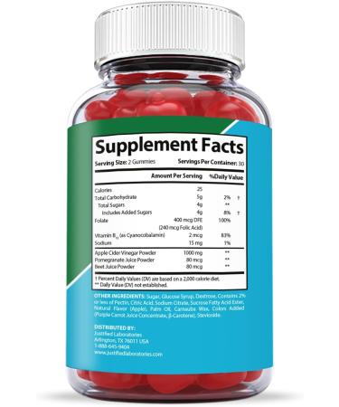 Justified Laboratories K1 Keto Life ACV Gummies 1000MG with Pomegranate Juice, Beet Root, B12 - 60 Gummys - Buy Online on GoSupps.com