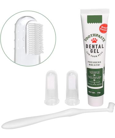 Pet Dog & Cat Toothbrush Kit | Beef Flavor Toothpaste for Fresh Breath & Plaque Removal | 360 Teeth Cleaning | Health Supplies - Buy Online on GoSupps.com