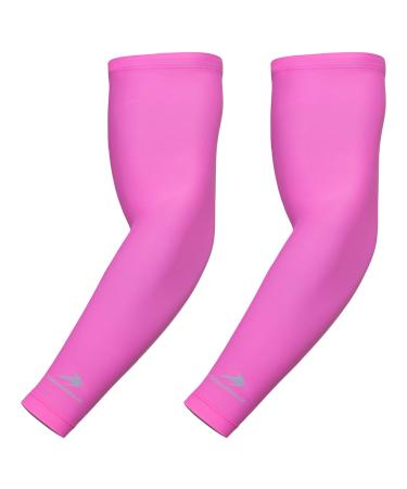 CompressionZ Compression Arm Sleeves for Men & Women UV Protection Elbow Sleeve Pink XS