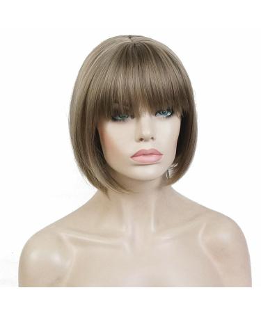 Aimole Short Bob Straight Wig with Cute Flat Bangs Synthetic Hair in 24M8+613 - Buy Online on GoSupps.com