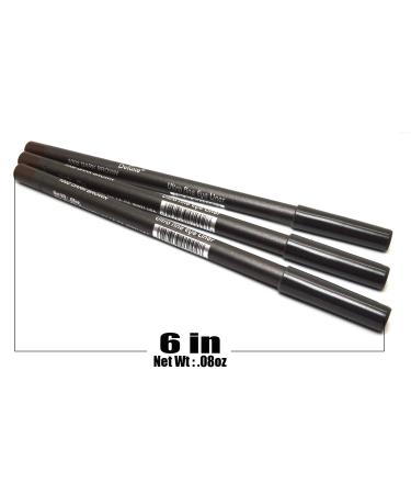 Italia Deluxe 1002 Dark Brown Ultra Fine Eye Liner Pencil Set - 3 Piece Bundle with Free Zip Bag - Buy Online on GoSupps.com