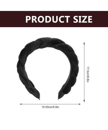 Braided Satin Headband for Women | Vintage Padded Hair Accessory - Black - Buy Online on GoSupps.com