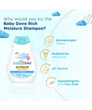 Dove Baby Rich Moisture Shampoo - 200ml | Gentle Cleansing for Soft Baby Hair - Buy Online on GoSupps.com