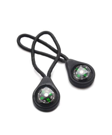 Digjobk compass outdoor compass Zipper Pull Mini North Navigation ZIP Puller for Outdoor Camping Backpack Sport Garment Accessories Plastic Black 10PCs Black