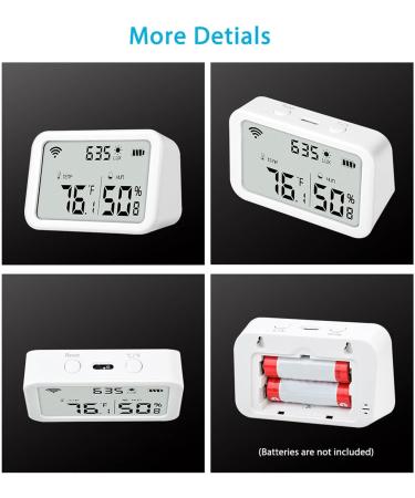 Tyenaza WiFi Thermometer Hygrometer | Intelligent Wireless Temperature & Humidity Monitor for Home & Pet Cages | Accurate Light Detection Sensor - Buy Online on GoSupps.com