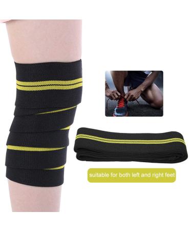Semme Knee Wraps Compression Elastic Brace for Pain Relief & Support - Black Yellow - Buy Online on GoSupps.com