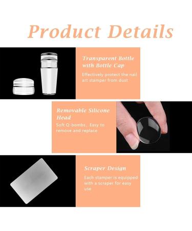 3-Piece Nail Art Stamper Kit - Clear Silicone Nail Stamp Set for French Manicure & Designs - Buy Online on GoSupps.com