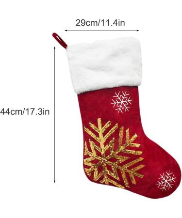 Belupai 17.3 Embroidered Velvet Christmas Stocking | Red Classic Holiday Gift Bag with Reindeer/Snow Design | Perfect for Fireplace Decor - Buy Online on GoSupps.com