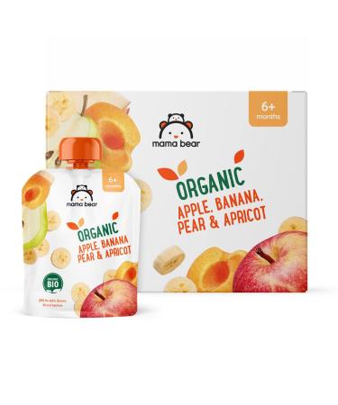 Mama Bear Organic Vegetable Mix - Apple Pear Banana & Apricot | Vegetarian 90g (Pack of 6) - International Shipping Available - Buy Online on GoSupps.com