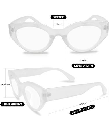 2SeeLife Clear Bold Cat Eye Reading Glasses for Women - Stylish 1.5x Readers for Comfortable Vision - Perfect for All Face Shapes - Buy Online on GoSupps.com
