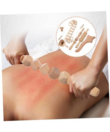 Lurrose 5-Set Wooden Massage Devices | Beech Wood Fascia Roller & Foot Massager Tools for Deep Tissue Relief - Buy Online on GoSupps.com