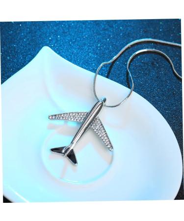 COLLBATH Diamond Stylish Clothing Necklace Accessories Silver Xcm Airplane Pendant Encrusted Design - Buy Online on GoSupps.com