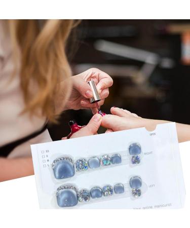 Glossy Toe Nails - Glitter Press On Toe Nails Manicure Art Glossy Fake Toe Nails Sparkling Cat's Eye Toenail For Summer For Women Girls - Buy Online on GoSupps.com