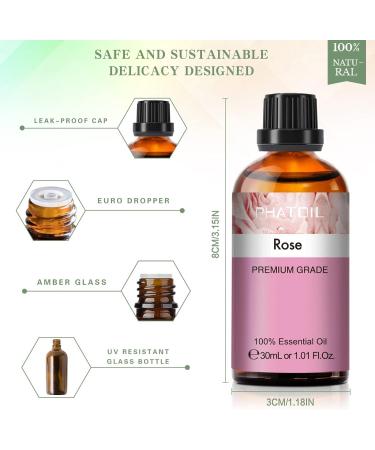 PHATOIL Rose Essential Oil 30ML - Premium Grade Pure Oil for Aromatherapy, Diffusers, and Candle Making - Buy Online on GoSupps.com
