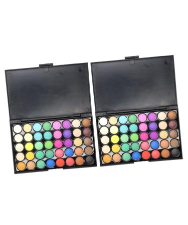 2pcs 40 Makeup Cosmetic Combination Shadow Eye Colors Pallet 1 count (Pack of 1) As Shownx2pcs