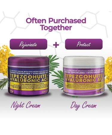 Del Indio Papago Tepezcohuite + Hyaluronic Acid Night Cream Facial & Body Moisturizer with Collagen & Natural Extracts Hydrating Cream for All Skin Types 120g - Buy Online on GoSupps.com
