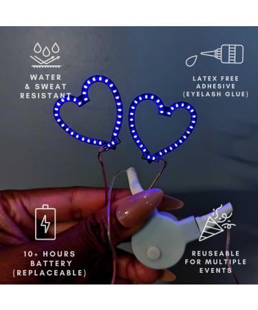 Neon Cowboys LED Face Jewelry Sticker Gems - Purple Hearts | Light Up Face & Skin Accessories - Buy Online on GoSupps.com