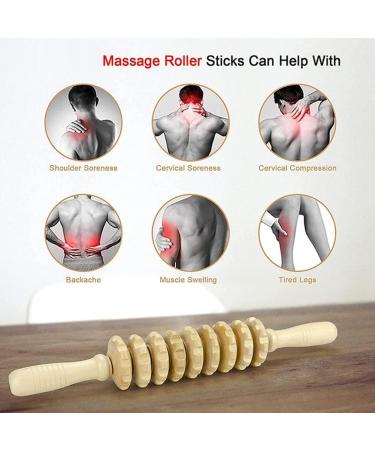 Knnuey 12 Rollers Wooden Massager | Curved Exercise Roller Sticks for Full Body Relief | Wood Therapy Massage Tools for Muscle Pain Relief - International Shipping Available - Buy Online on GoSupps.com