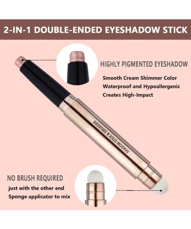 SAUBZEAN Eyeshadow Stick - Natural Matte Cream Crayon, Waterproof, Long Lasting Rose Gold Shimmer - Buy Online on GoSupps.com