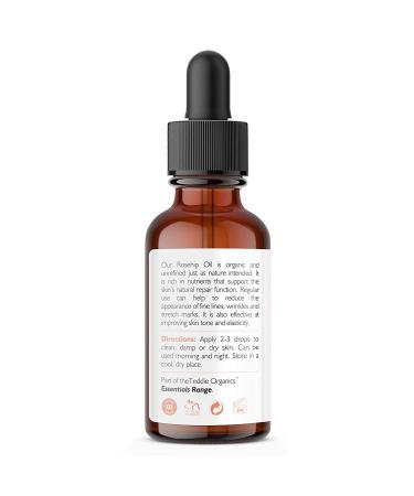 Teddie Organics Rosehip Seed Oil - 1oz Pure Rose Hip Oil for Face, Hair, and Skin - Carrier and Facial Oil - 1 Fl Oz - Buy Online on GoSupps.com
