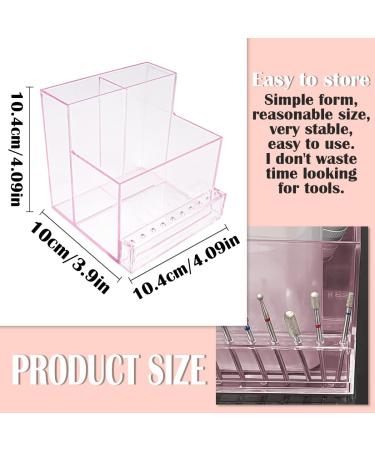 FERCAISH Acrylic Nail Tool Storage Rack Nail Drill Grinding Bit Holder Box Stand Displayer for Nail Drill Manicure Tools (Pink) - Buy Online on GoSupps.com