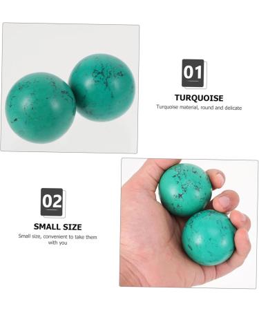 Buy Tovinanna 2st Turker Handball Balls - Chinese Massage Turquoise Gift Balls | Green Gemstone Fitness & Relaxation Baoding Wooden - Buy Online on GoSupps.com