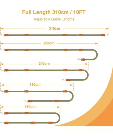 Bokelai 3M Double Ended Dog Training Lead | Adjustable Crossbody Rope Leash for Medium Small Dogs | Hands-Free Army Green Dog Lead - 1.0CM x 3M - Buy Online on GoSupps.com