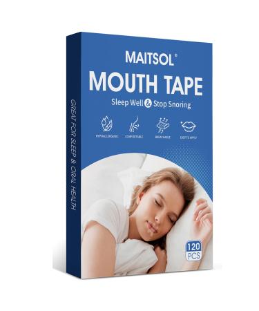 Maitsol Mouth Tape for Sleeping 120 Pcs Advanced Mouth Strips Sleep Strips for Better Nose Breathing Less Mouth Breathing Instant Snoring Relief Mouth Tape 120 PCS