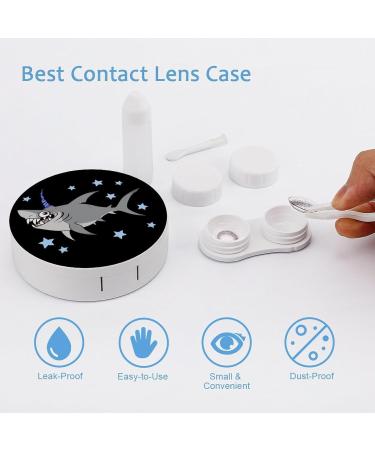 Funny Shark Star Contact Lens Case | Portable Travel Box with Mirror - Ideal for International Shipping - Buy Online on GoSupps.com