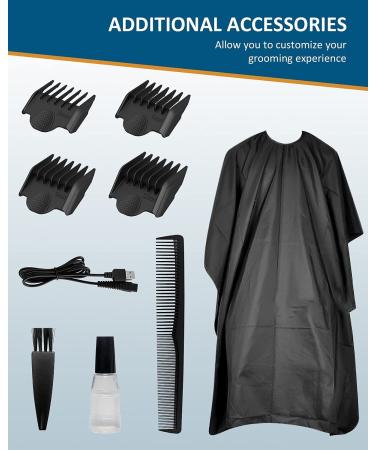 Hair Clippers, Qhou Electric Hair Cutting Kit Pro,Mens Clippers for Hair Cutting Quite LED Display Cordless Rechargeable Hair Trimmer Set Professional Barbers Grooming Kit with Hairdressing Cape(Gray) Gray2 - Buy Online on GoSupps.com